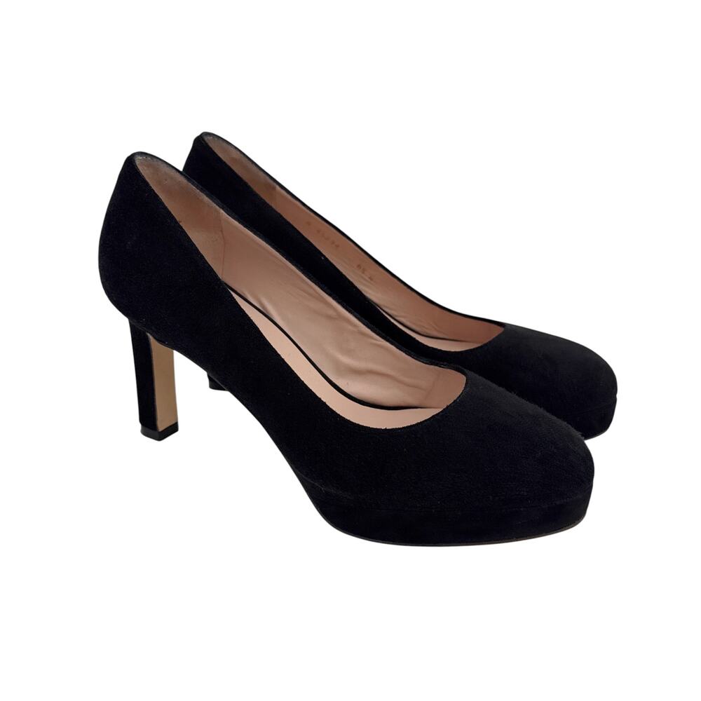 Stuart Weitzman Larsa Suede Platform Pump In Blac… - image 1